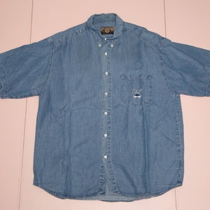 Vtg JOOP! Jeans denim short sleeves button shirt, 100% Tencel, Made in Italy, size men&#39;s X-Large