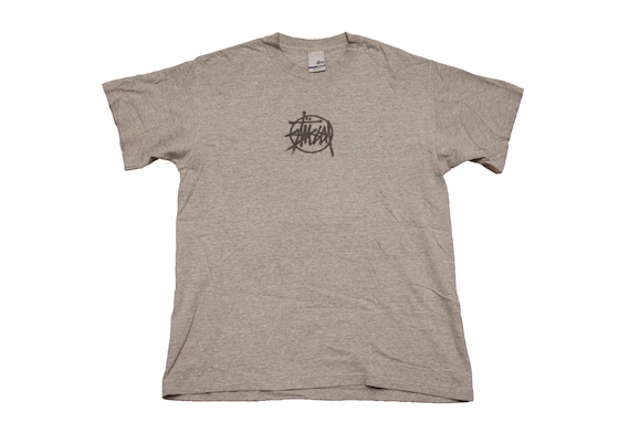 Vtg 90's STÜSSY Grey Single Stitch T-shirt, Made in USA, Sz Men's