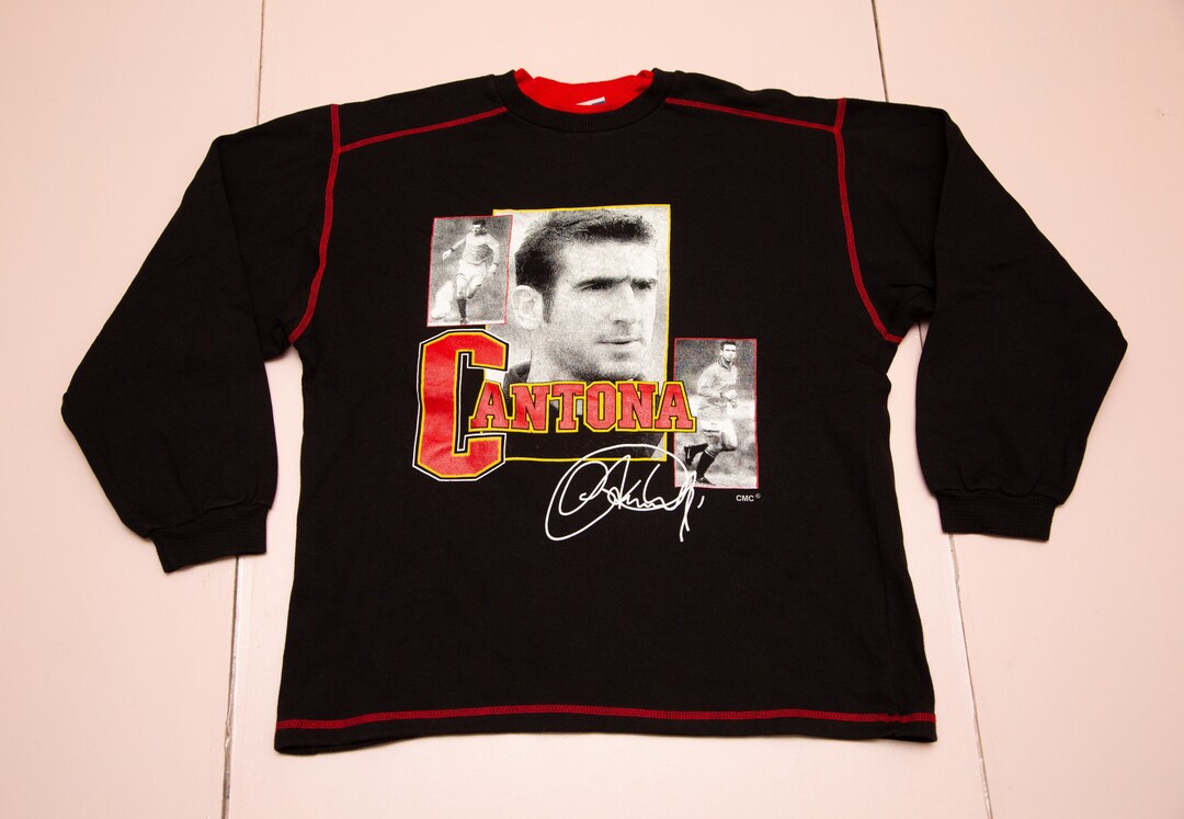 T-shirt Vintage Eric Cantona Légende Du Foot - Taille M Rouge - Édition Rare Rétro Hype