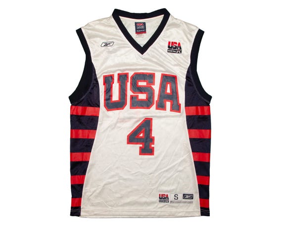 Reebok USA代表 IVERSON 4 ユニフォーム L Vtg Reebok Allen IVERSON #4 USA Basketball 2003 White Jersey, Made