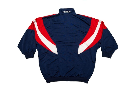 Vtg 90's ADIDAS Blue-red-white 3/4 Sleeves Track Jacket, Sz Men's