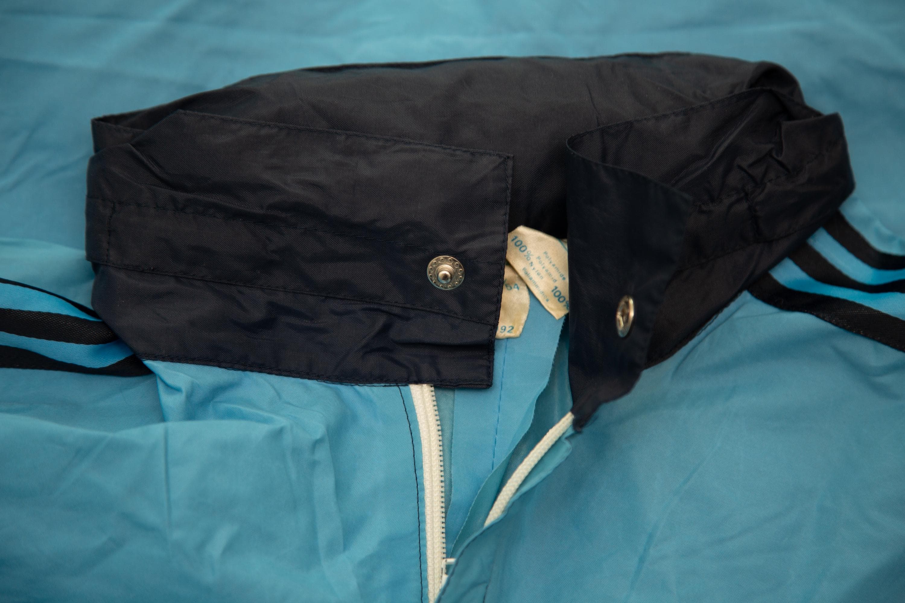 Vtg ADIDAS Originals Ventex 70's/80's Made in France Hooded Blue