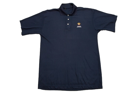 90年代のヴィンテージヴェルサーチジーンズクチュールブルーポロシャツ