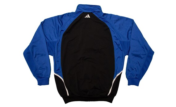 Vtg ADIDAS 2001 Black-blue Zipper Closure Track Jacket, Sz Fit