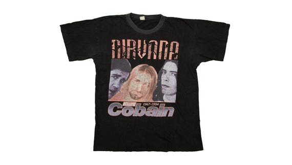 ミュージシャン Nirvana  Cobain vintage T-shirts Vintage 00s Nirvana Kurt Cobain T-shirt Grunge Band Bootleg