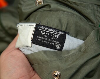 Vtg WILKER Industries 30 Year Anniversary 1992 MA-1 Type Flight