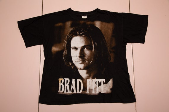 トップス seven Brad Pitt S/S Movie T-Shirt Black Vintage 1995 SEVEN Movie Brad Pitt Promo Single Stitch T