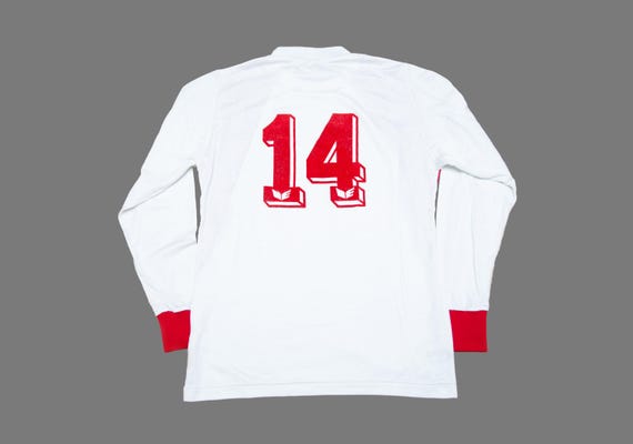 erima 80’s ナンバリング・ユニフォームLアメリカ製　希少ブラジル Vtg 80s ERIMA Football/soccer White and Red Made in West Germany