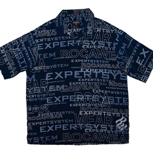 Vtg ROCAWEAR Hip Hop Rap Style Expertsystem Hawaiian Style Blue