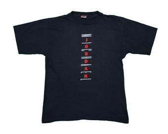 VTG NIKE Michael Jordan T-shirt noir de basket-ball des années 80, fabriqué au Royaume-Uni, t pour homme, très grand