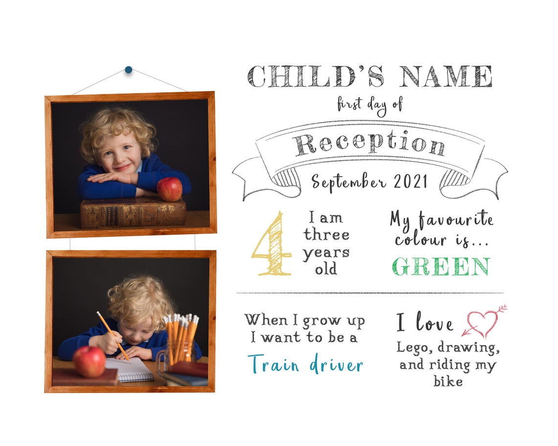 Back to School Chalkboard Template Digital Backdrop - Etsy