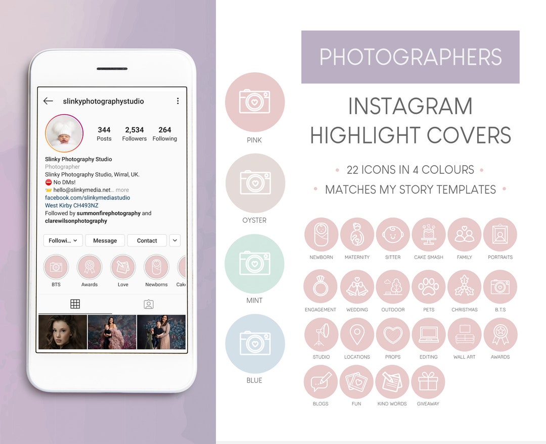 Photographers Instagram Highlight Covers 22 Icons. Instagram - Etsy