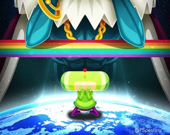 Katamari, Reroll, Damacy, King of Cosmos, Prince, Evangelion, NGE, anime, funny, Gendou pose, videogames, cute, parody