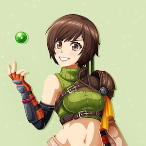 Yuffie, FF7, Final Fantasy 7, FFVII, FF7R Final Fantasy 7 Remake, anime, materia, Final Fantasy, FF, ninja, kunoichi