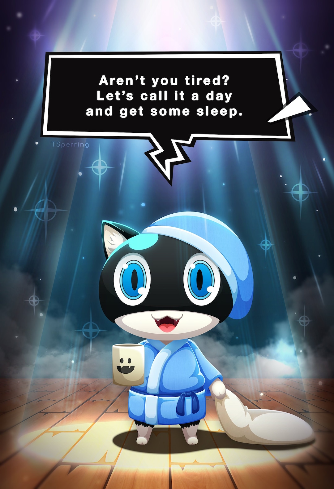 モルガナのプリント、モナ、猫、ペルソナ5、ペルソナ5、p5、かわいい