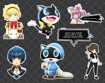 Persona stickers, Mix and Match stickers, games, computer games, anime, cute, glossy stickers, game stickers, Persona, P5, P3