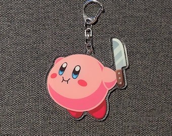 Kirby, Kirby Knife, Nintendo, gaming, anime, anime keychain, keyring, keychain, videogames, Kirby keychain, Kirby keyring