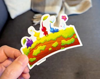 Pikmin, Nintendo, plants, grass, fields, outdoors, relaxing, cute, sticker, stickers, videogames, gaming, computergames, video games,
