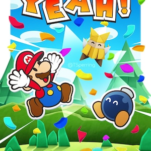 Paper Mario, Mario, Origami, Nintendo, friendship, colourful, fun, videogames, gaming, cute, japan