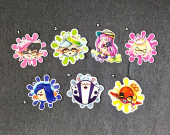 Splatoon sticker, Splatoon, Mix and Match stickers, games, computer games, anime, cute, glossy stickers, game stickers, Nintendo, Shiver,