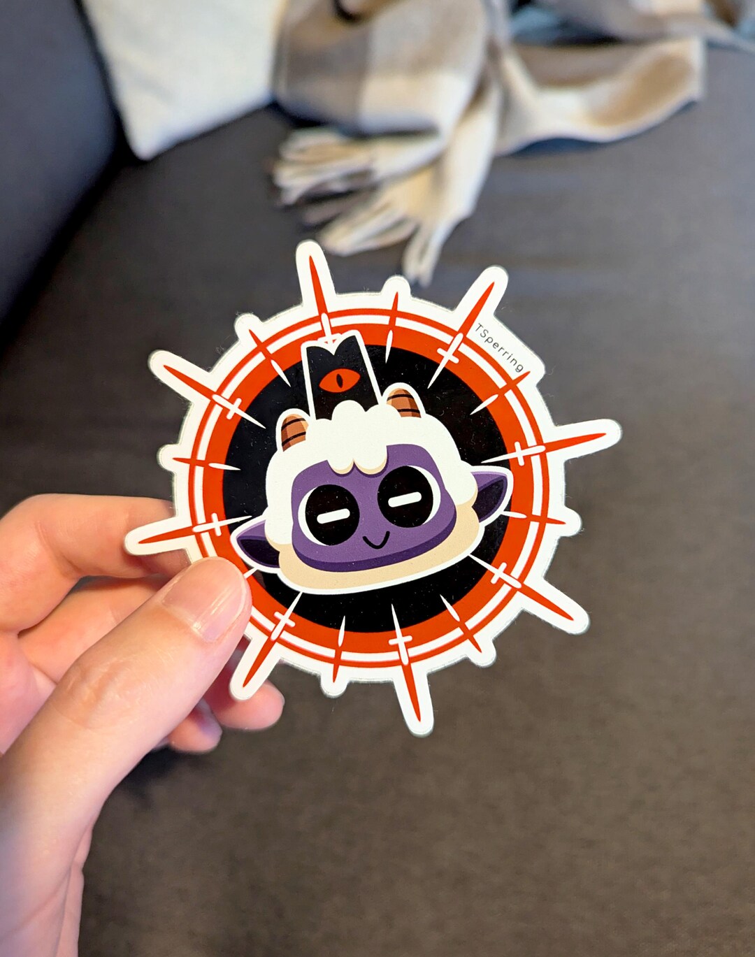 Cult of the Lamb, cultofthelamb, COTL, cute, sticker, stickers, vinyl, cult, gothic, lamb, animal, summon, summon circle, occult,