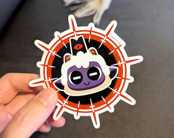 Cult of the Lamb, cultofthelamb, COTL, cute, sticker, stickers, vinyl, cult, gothic, lamb, animal, summon, summon circle, occult,