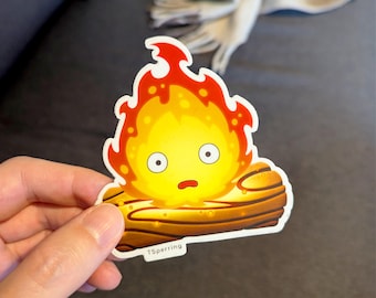 Calcifer, Studio Ghibli, Ghibli, Feuer, das wandelnde Schloss, cute, Sticker, sticker, Anime, feuer, flamme, Ghibli Sticker,