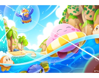 Kirby, Dedede, WaddleDee, Metaknight, Nintendo, Swtich. NintendoSwitch, cute, Summer, Swimming