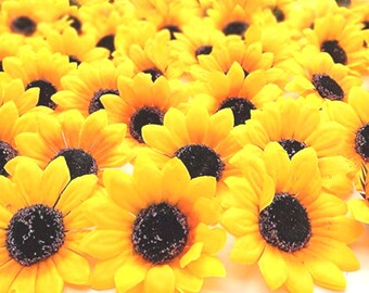 small artificial sunflowers