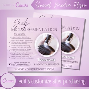 Kopfhaut Tattoo Micropigmentierung Vorlage Flyer - Haar Follikel Paramedizinische Tattoovorlagen Flyer - Pigmentation Kopfhaut Para