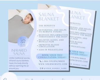 Infrared Sauna Blanket Flyer Template - Contour Sculpting Wraps - Saunas Body Wrap Blankets Flyers Templates - Weight Loss Contouring Eflyer