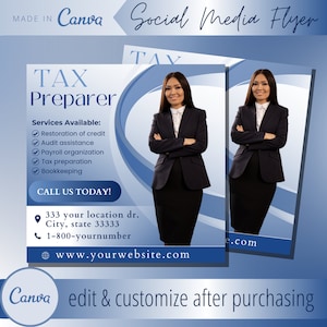 Flyer sjabloon belastingvoorbereiding - belastingvoorbereider services flyers sjablonen - CPA boekhouding Instagram Posts - belastingseizoen voorbereiding accountant flyer