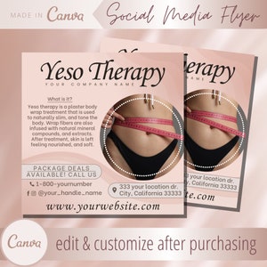 Yeso Therapie Flyer Vorlage - Körper Wrap Kontur Kontur Flyer Vorlagen - Yesotherapie Sculpting - Yesoterapia Körperpackungen Behandlung Facebook Post