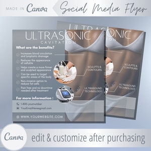 Modelo de folheto de cavitação ultrassônica - Modelos de folhetos de escultura corporal por ultrassom - Contorno de cavitação ultrassônica - Cavi-Lipo Eflyer Post