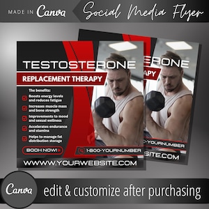 3D-Dtestosteronersatztherapie Flyer Vorlage - TRT Hormonbehandlung Flyer Vorlagen - Hormone Spritzen ergänzende Behandlung