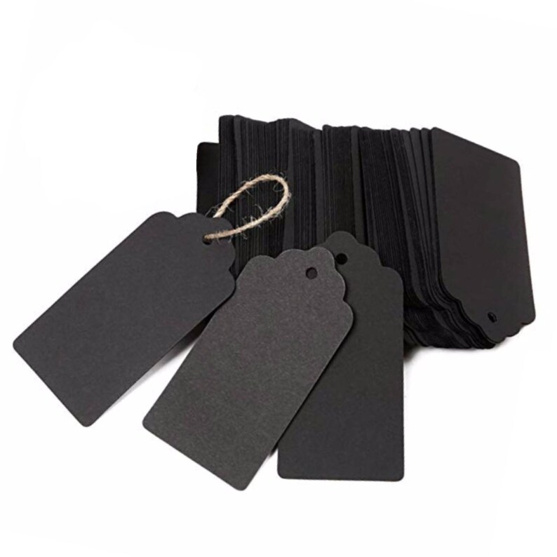 100pcs Black Cardstock Large Paper Tags 2x4 Hang Etsy