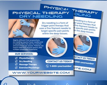 Dry Needling Therapy Flyer Template - Trigger-point Dry Needle Treatment Flyers Templates - Physiotherapy Physical Therapy Instagram Post