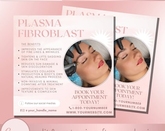 Plasma Fibroblast Therapy Flyer Template - Plasma Pen Lift Skin Tightening Treatment Instagram Post - Plasmapen Procedure E Flyers Templates