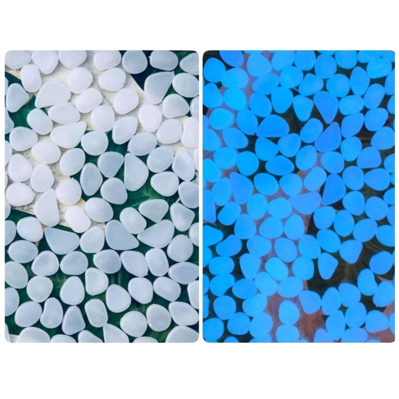 Sizes Varies 12-1 Fake Stone Pebble Rocks 450 pcs Glow In The Dark Plastic Pebbles Artificial Stones for DIY Glowing Plant Terrariums