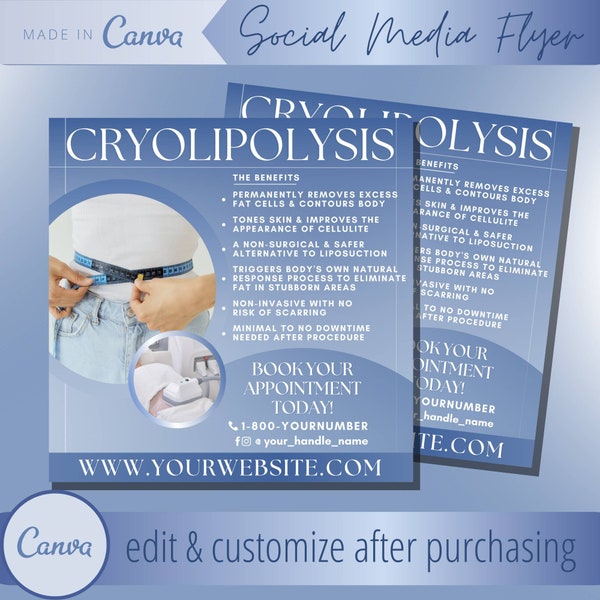 Cryolipolysis Flyer Template - Fat Freezing Flyers Templates - Cold Sculpting Cryolipolyse Nonsurgical Eflyer - Fat Freeze Procedure E Flyer