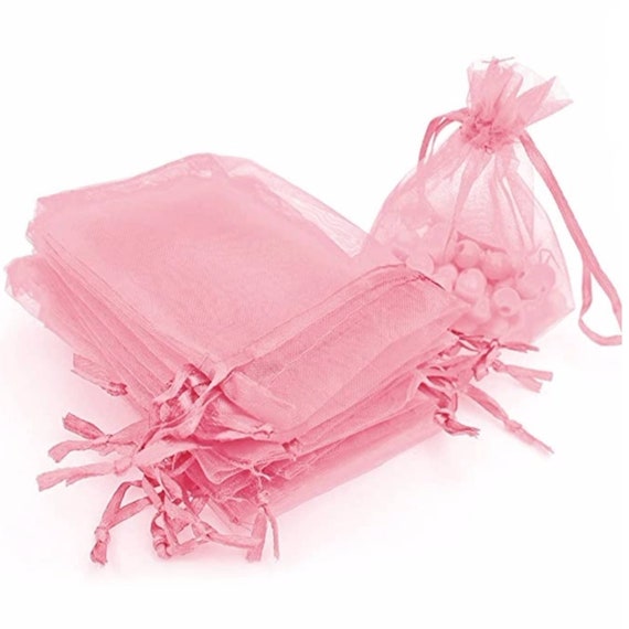 100pcs Small Candy Pink Organza Mesh Bags 4x6 | Etsy
