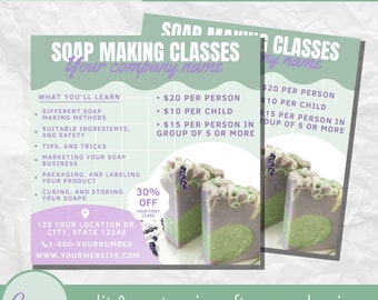 Handmade Soap Flyer Template - Editable Instagram Homemade Soaps Small Business Flyers Templates - Natural Handcrafted Glycerin Soap Eflyer