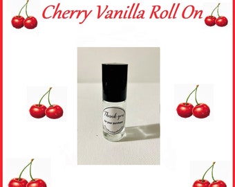Cherry Vanilla Scented Perfume Spray Body Oil Roll On, Cherry Vanilla Aroma