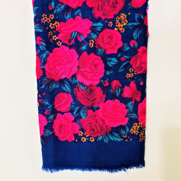 Vintage Gypsy boho Square Floral Scarf, very lovely!