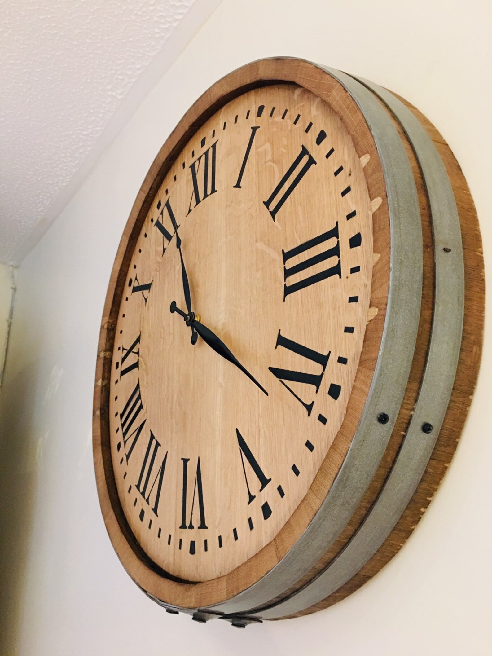 Wine Barrel Clock Etsy