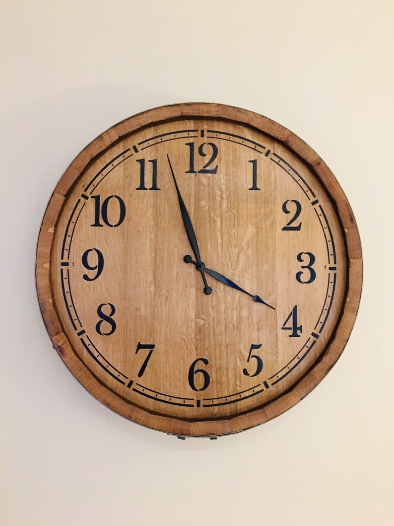Wine Barrel Clock Etsy
