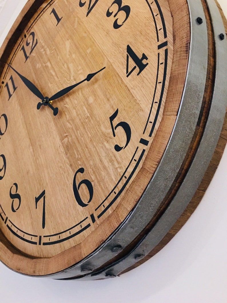 Wine Barrel Clock Etsy