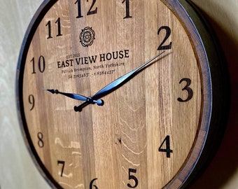 Personalised Whisky barrel clock