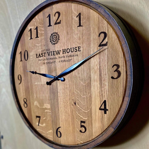 Personalised Whisky barrel clock