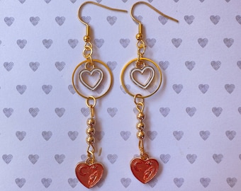 Heart dangle earrings